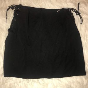 Black, laced up skirt